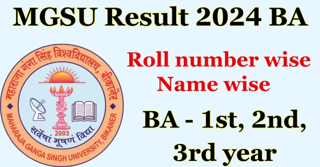 MGSU result 2024 ba 1st year