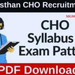 Rajasthan CHO Bharti 2024 Syllabus pdf download