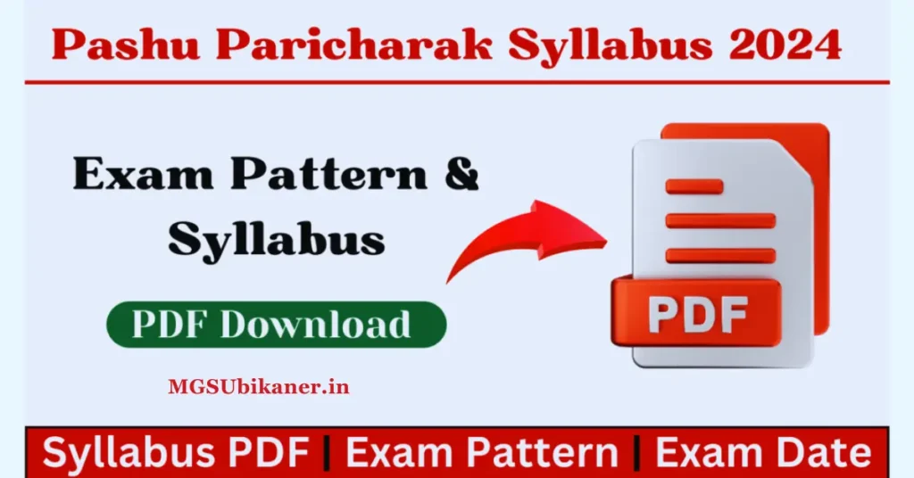 Rajasthan Pashu Paricharak Bharti 2024 Syllabus PDF Download